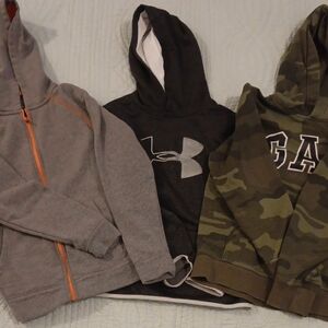 Kids Hoodie Trio - Gray, Black, and Camouflage